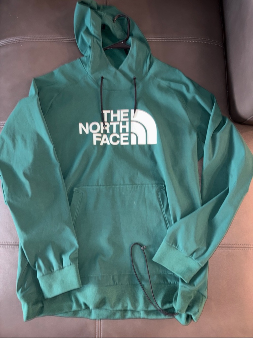 The North Face Teal Pullover Hoodie with White Logo